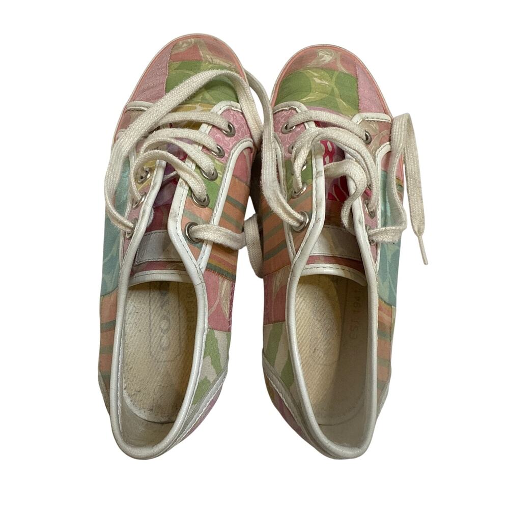 Coach Patchwork Dawnell Pastel Lace Up Sneakers Sz 6.5M Women’s Colorful - Picture 8 of 8